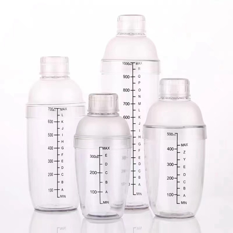 Bình lắc pha chế nhựa có chia vạch thương hiệu Thỏ Trắng - 350ml 530ml 700ml