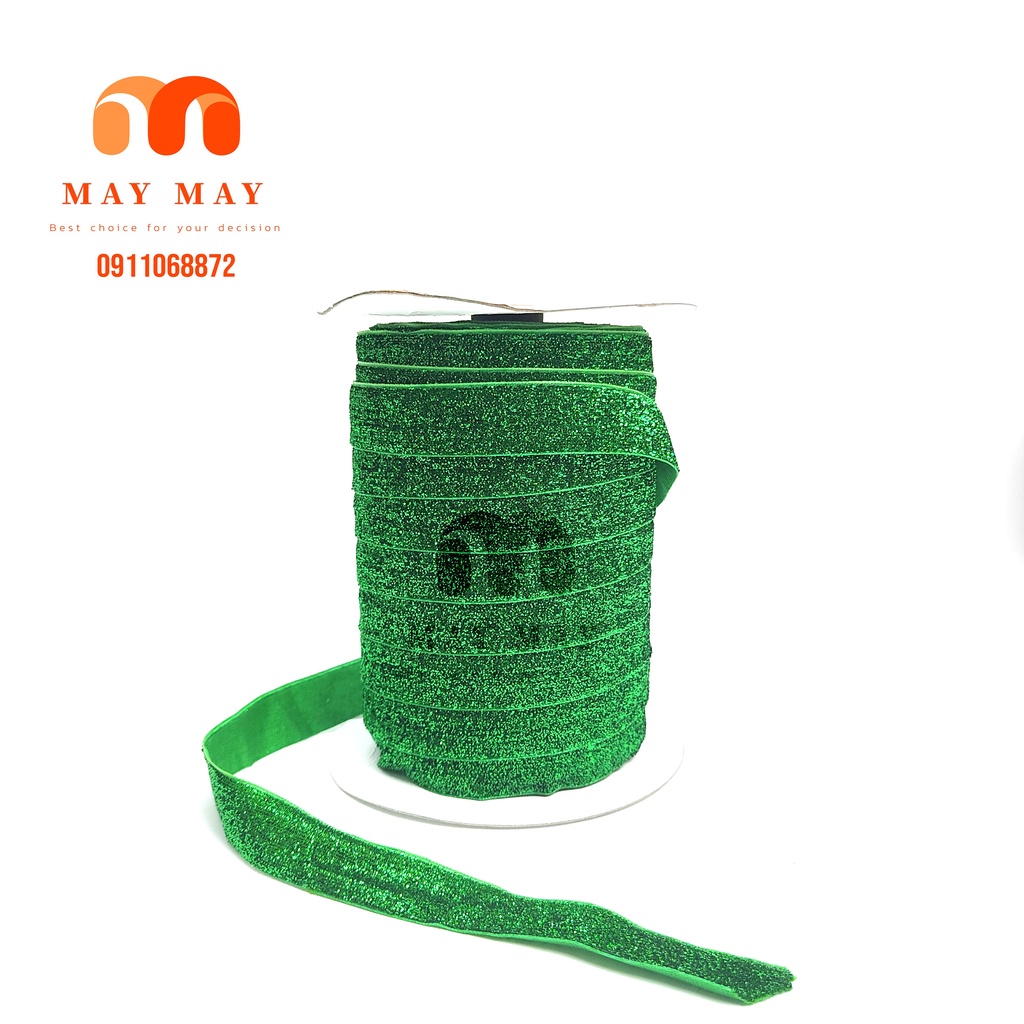 Ruy băng nhủ kim tuyến 1cm 2cm 4cm > Ruy băng nhung trang trí giáng sinh 5 mét