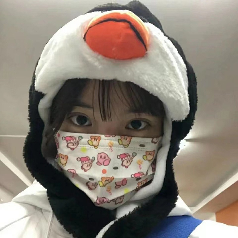 Mũ Giữ Ấm Mùa Đông Hình Chim Cánh Cụt Dễ Thương JP5