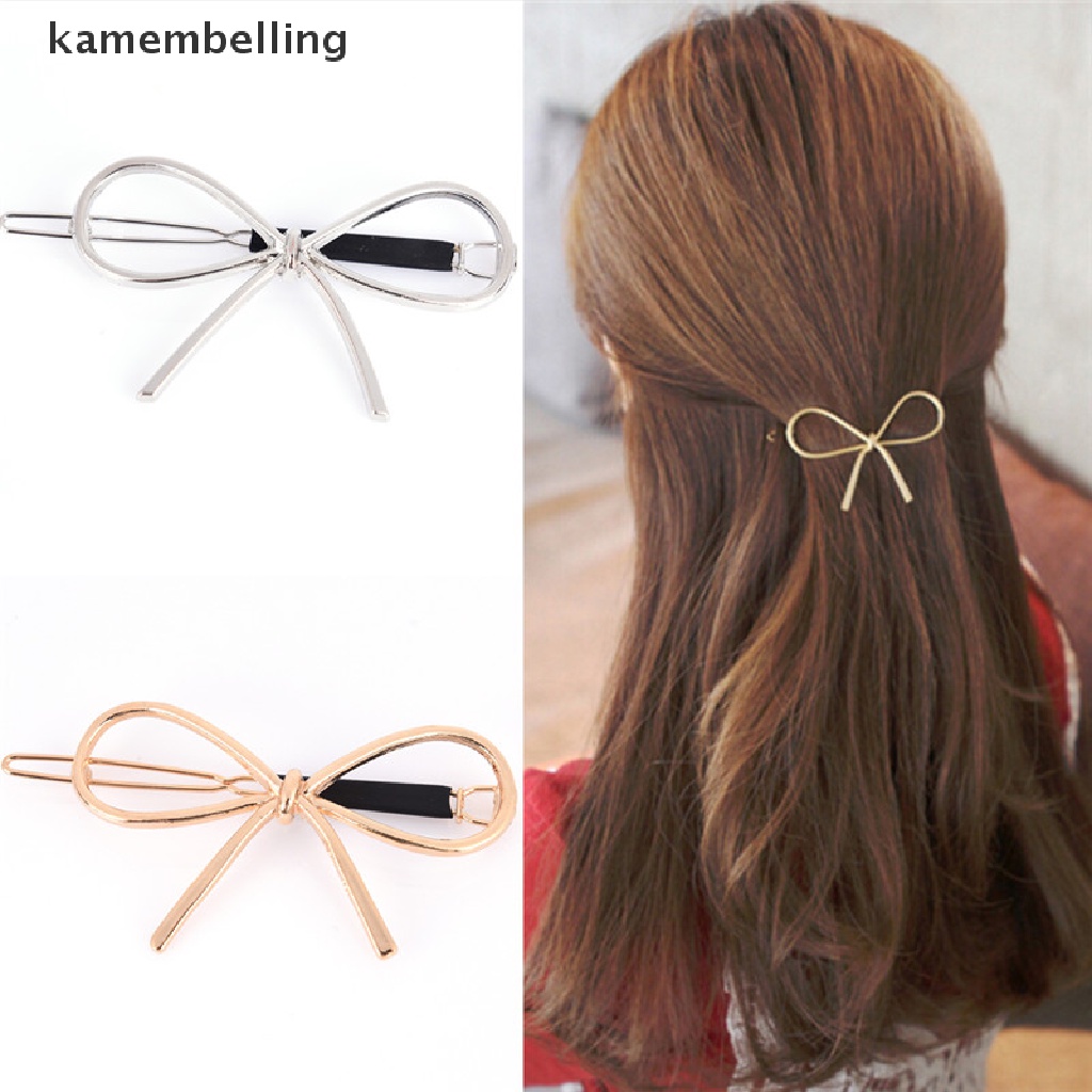 Kẹp Tóc Nơ Kim Loại Phong Cách Vintage Mới
