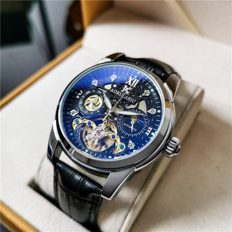 Đồng Hồ Cơ Aokulasic Chống Thấm Nước 1701C Thời Trang Cho Nam