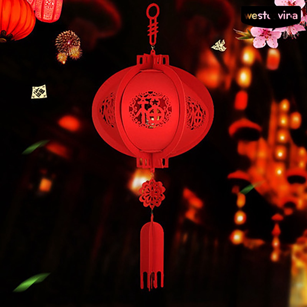 [Hot]☃Lồng Đèn Không Dệt Treo Trang Trí Năm Mới