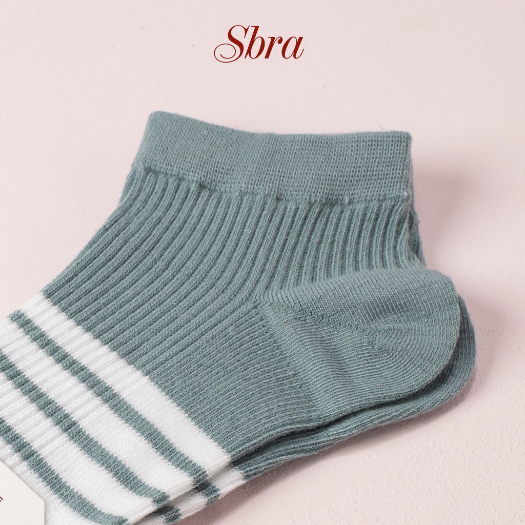 Tất Vớ Nữ Cotton Sbra Cổ Vừa Thiết Kế Kẻ Sọc Co Giãn Kháng Khuẩn Thấm Hút TC16