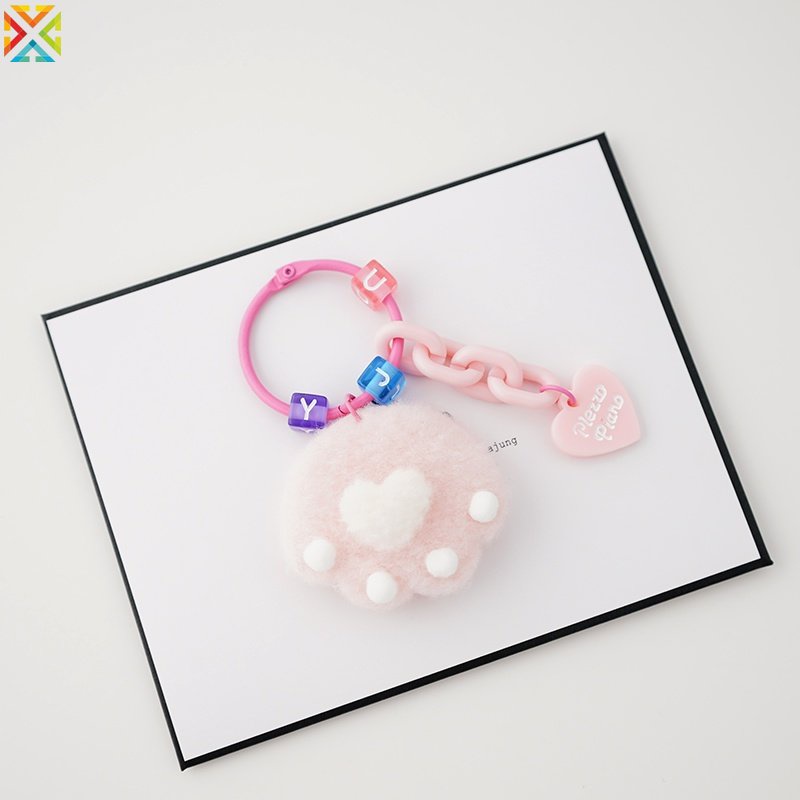 Móc Khóa Hình Chân Mèo Nhiều Màu Dễ Thương