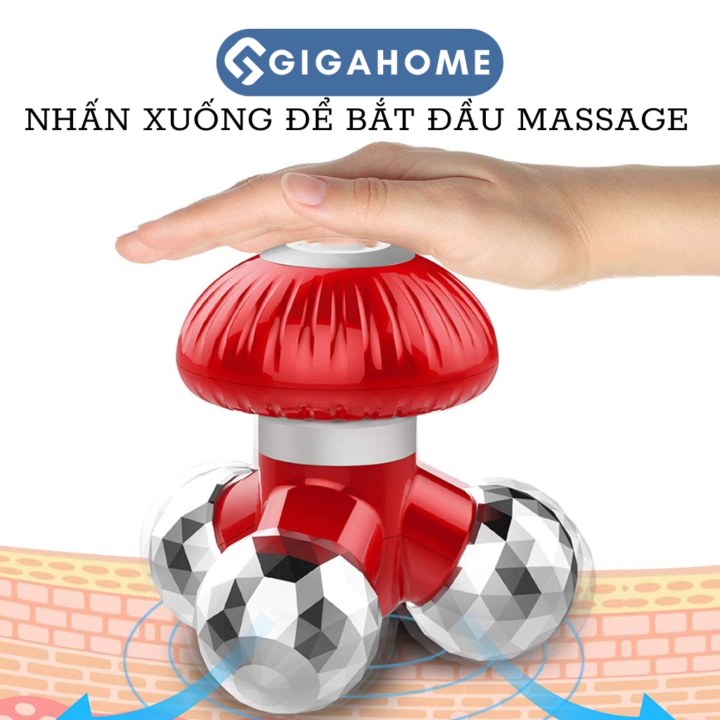 Máy Massage Cầm Tay Mini Rung 3 Chân Kim Cương GIGAHOME Dùng Pin Hoặc Cáp Sạc 11214