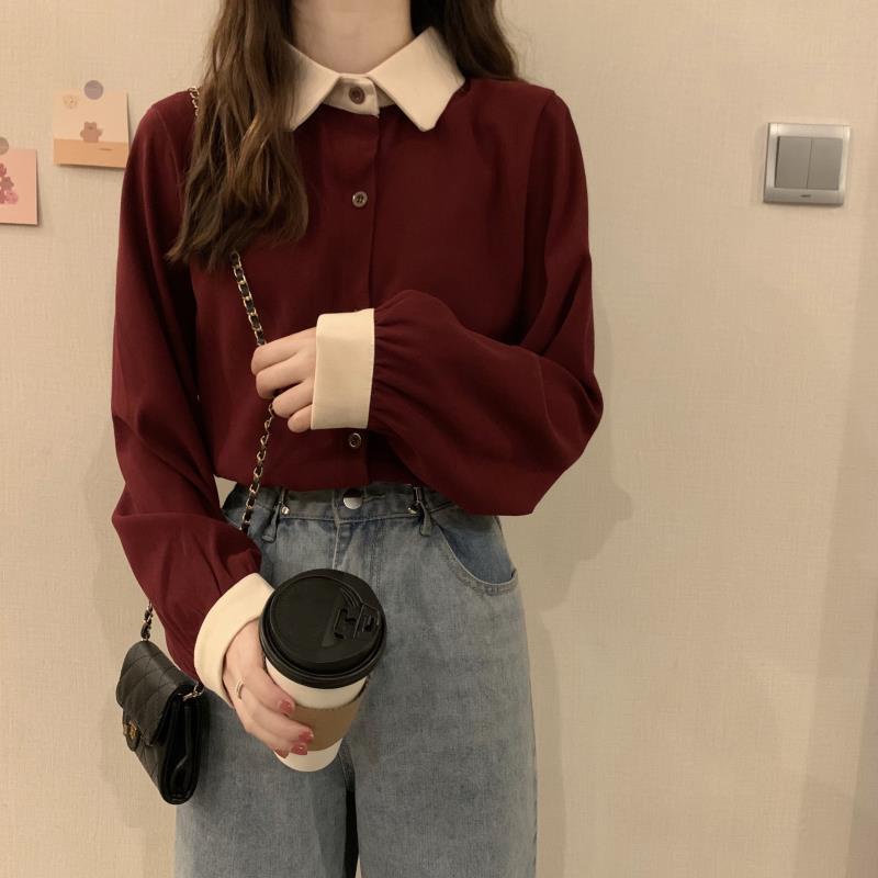 IELGY Áo Sơ Mi Tay Dài Thời Trang Công Sở Cho Nữ