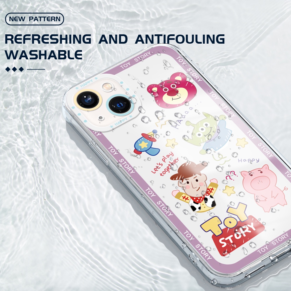 OPPO Reno 7Z 8 8Z 8T Pro 4G 5G Cho Ốp lưng điện thoại In Hình Shockproof Silicone TPU Cartoon Strawberry Bear