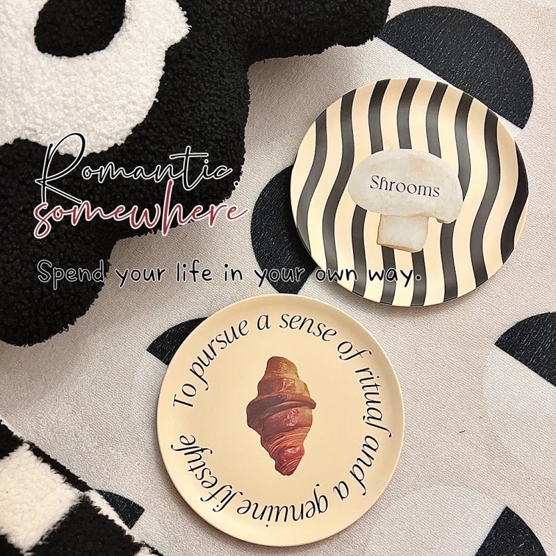 Đĩa Đựng Trái Cây / Salad / Tráng Miệng Bằng Sợi Tre Nhẹ Nhàng Đơn Giản Hiện Đại Sang