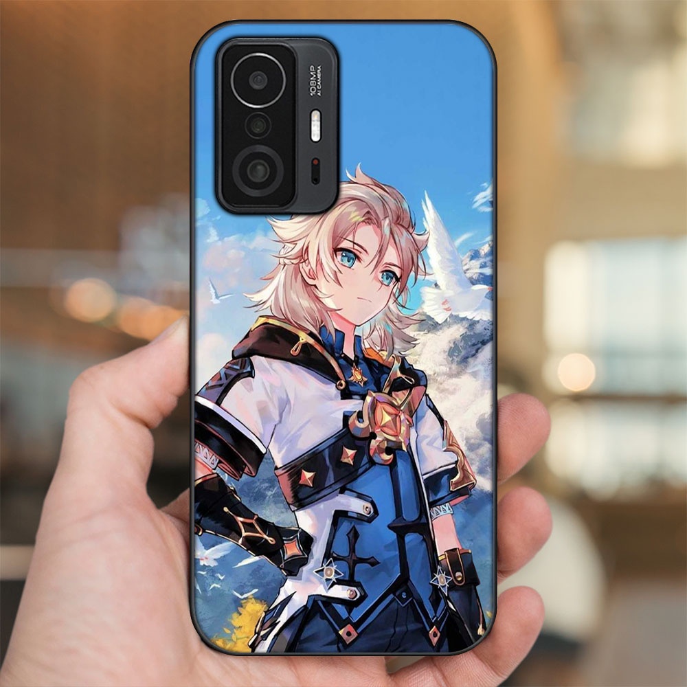 Ốp lưng Xiaomi 11T Pro 5G viền đen in hình Albedo Genshin Impact