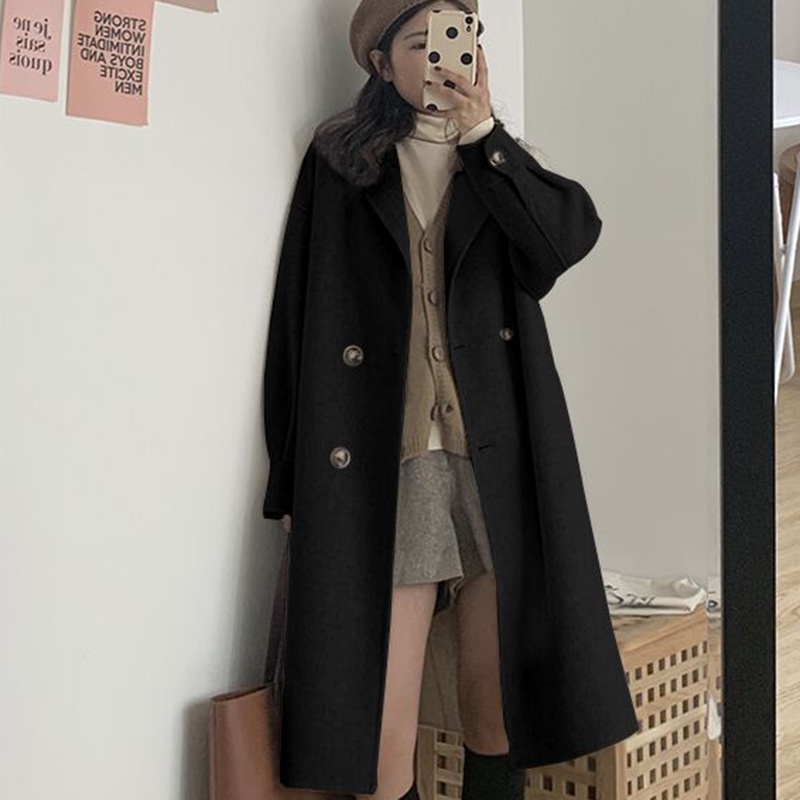 IELGY Áo Khoác Len Mềm Cao Cấp Phong Cách Hàn Quốc Dành Cho Nữ