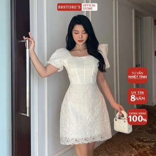  BBSTORE'S Đầm Xòe Ren Tay Phồng Dự Tiệc Sang Trọng -D1322