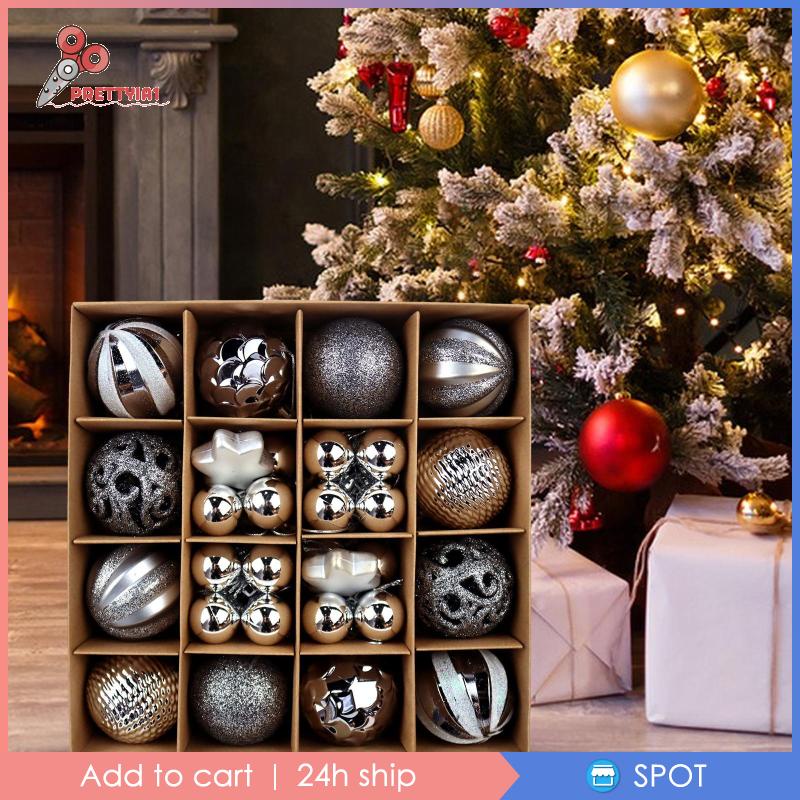 [Prettyia1] Quả Châu Trang Trí Giáng Sinh Mạ Điện Dùng Trong Nhà Và Tiệc Tùng