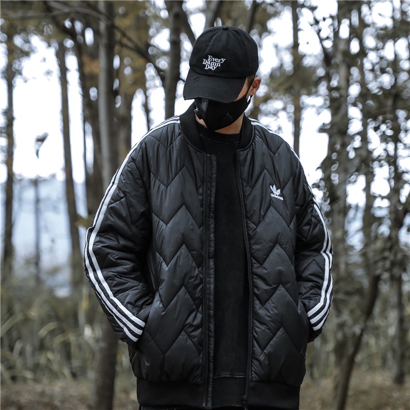 Áo Khoác Bóng Chày Chống Gió Thêu logo Adidas 100% Thời Trang Mùa Đông Cho Cặp Đôi