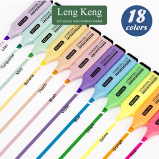 Hình ảnh Bút đánh dấu highlight dạ quang văn phòng phẩm Leng Keng 20 màu lựa chọn BH22