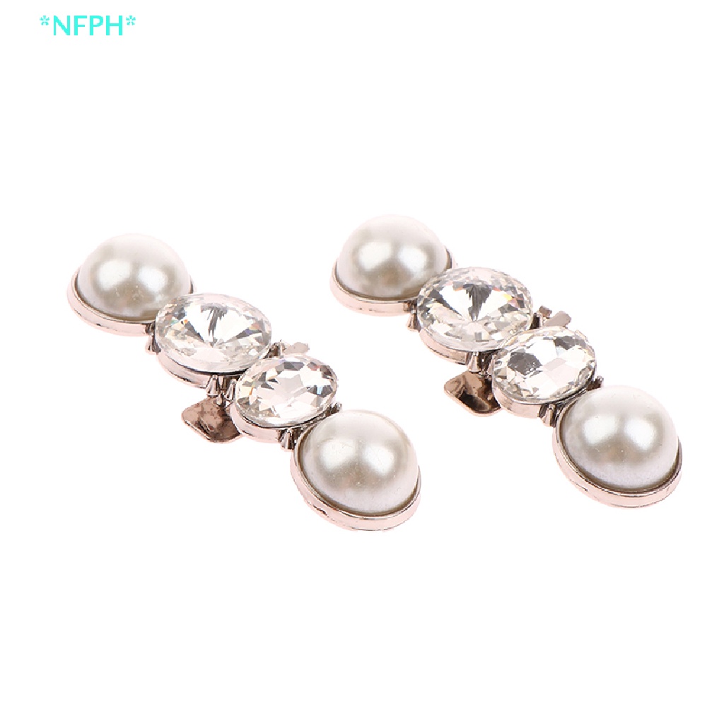 1 Cặp Phụ Kiện Ngọc Trai Giả Tự Trang Trí Giày Độc Đáo Mới