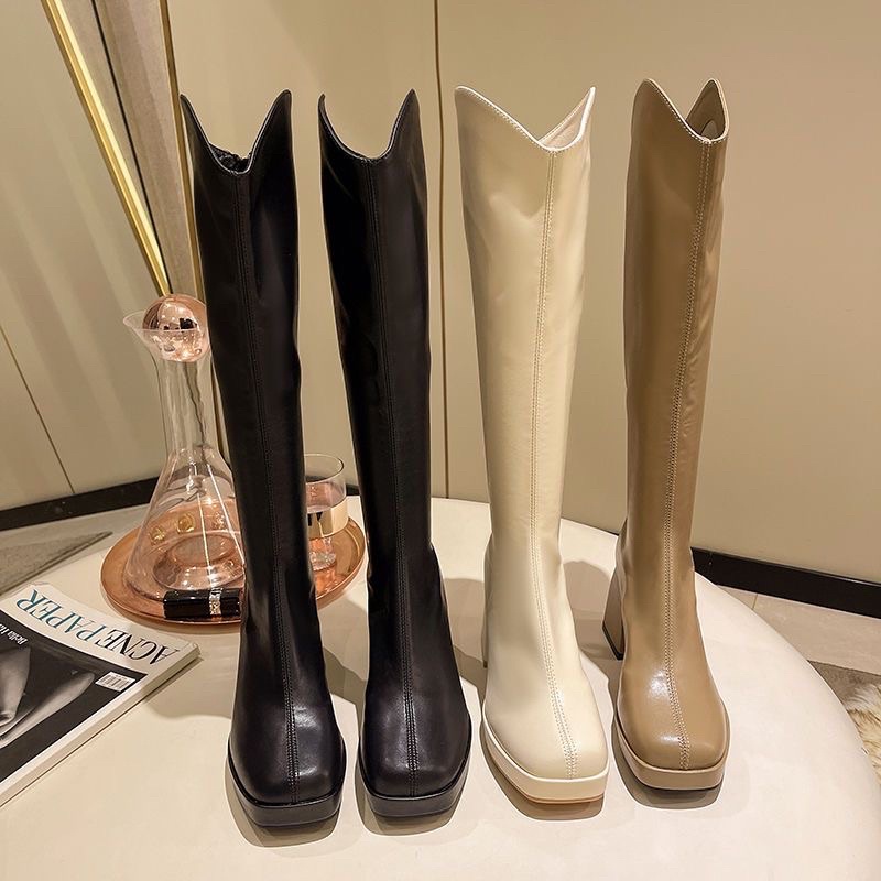 BOOT DA CAO CỔ MŨI VUÔNG ĐẾ CAO 7CM