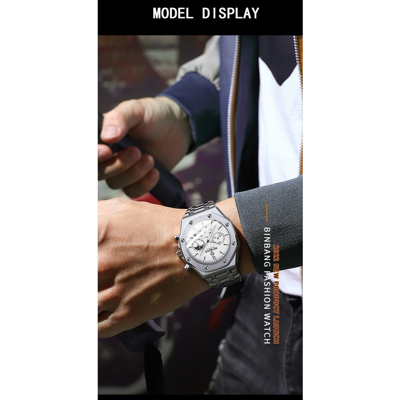 Đồng Hồ Đeo Tay Dây Inox Không Thấm Nước Thời Trang Mới 2022 Cho Nam Relogio Masculino 0161