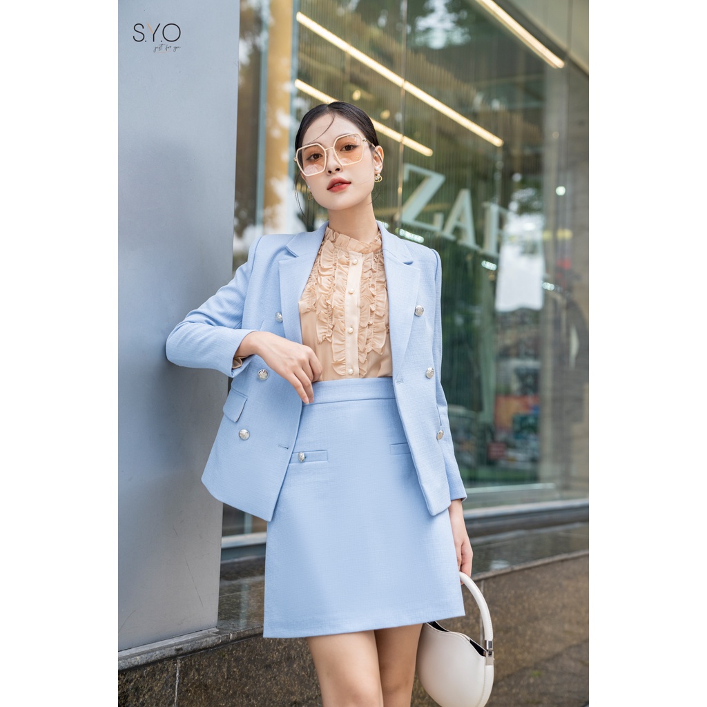 SYO- ÁO KHOÁC BLAZER ĐÍNH CÚC KHUY HAI HÀNG B1004-22