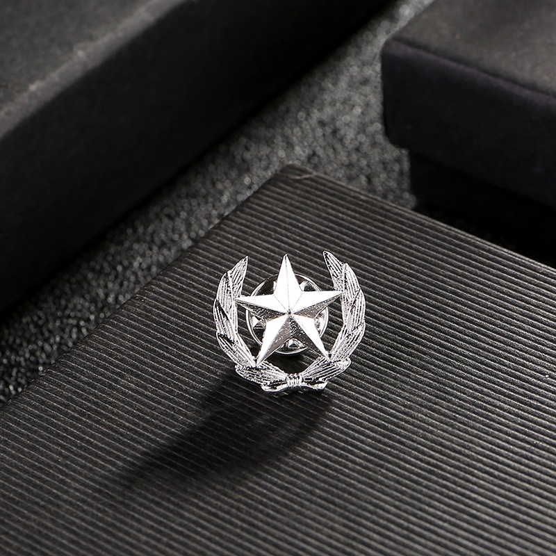 Ghim Cài Áo Hình Ngôi Sao Năm Cánh Đính Đá Thời Trang Cho Nam