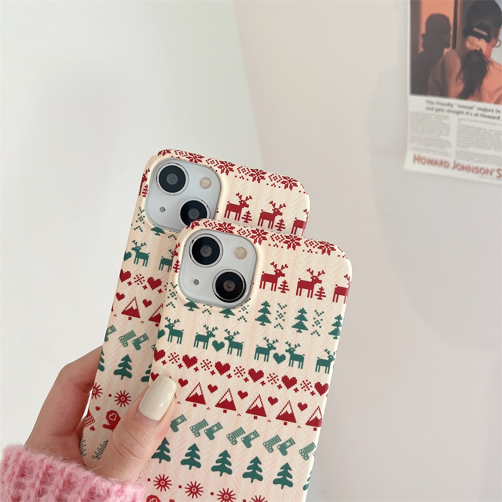 Ốp Điện Thoại PC Cứng Viền Tpu Dẻo Họa Tiết Hoạt Hình Phong Cách Giáng Sinh Chống Sốc Cho iPhone 14 13 12 11 Pro XS Max