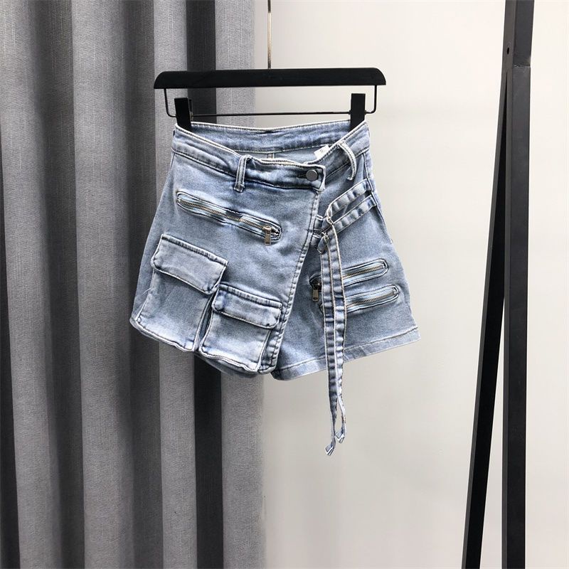 Quần Short Jean Giả Váy Hai Mảnh Phong Cách Mới Mùa Hè Cho Nữ