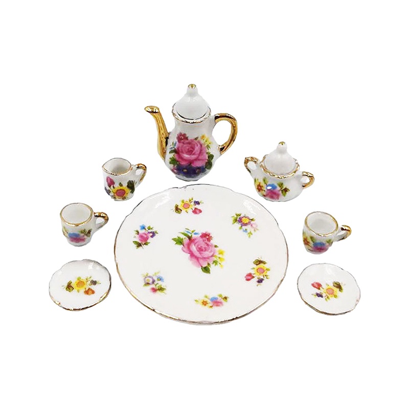 Bộ Ấm Trà Bằng Gốm Sứ Hình Phong Cảnh Mini