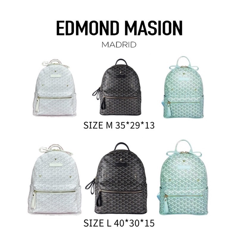 [SẴN] Balo Edmond Masion Y-printed Monogram kèm ví nhỏ và card chính hãng, chất liệu cao cấp, balo EMM