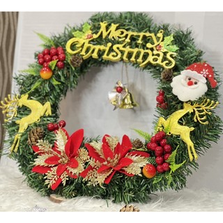 Vòng hoa trang trí noel giáng sinh chuông nhí - tặng đèn