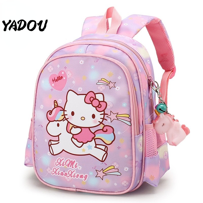 Ba Lô Đi Học Họa Tiết Hoạt Hình Hello Kitty Xinh Xắn Dành Cho Bé