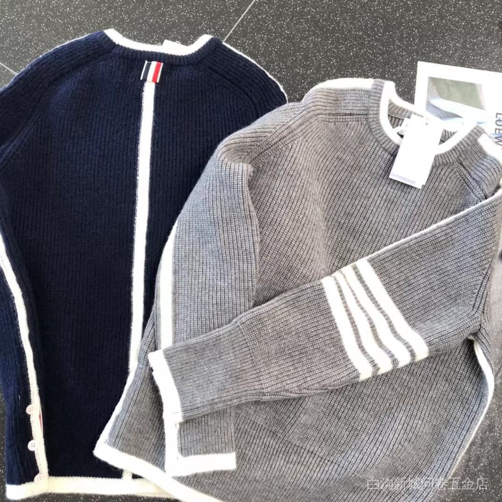 Hàng Xuất Khẩu Châu Âu ~ Áo Sweater Nam Nữ Tay Dài Kẻ Sọc Size Lớn Mặc Ngoài Trời Mùa Thu Đông