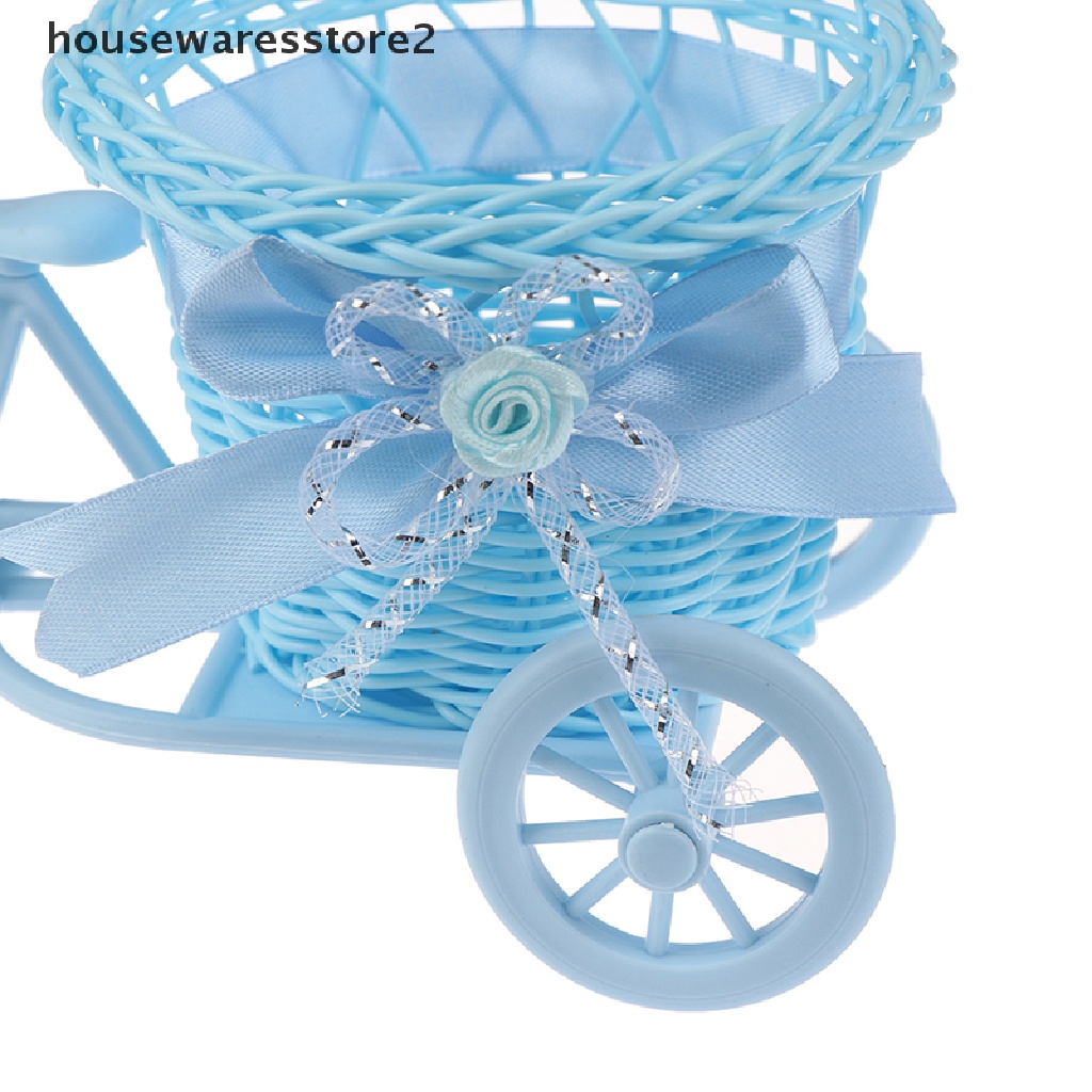 Set 2 Giỏ Hoa Hình Xe Đạp Ba Bánh Nhỏ Để Bàn Trang Trí Nhà Cửa / Văn Phòng