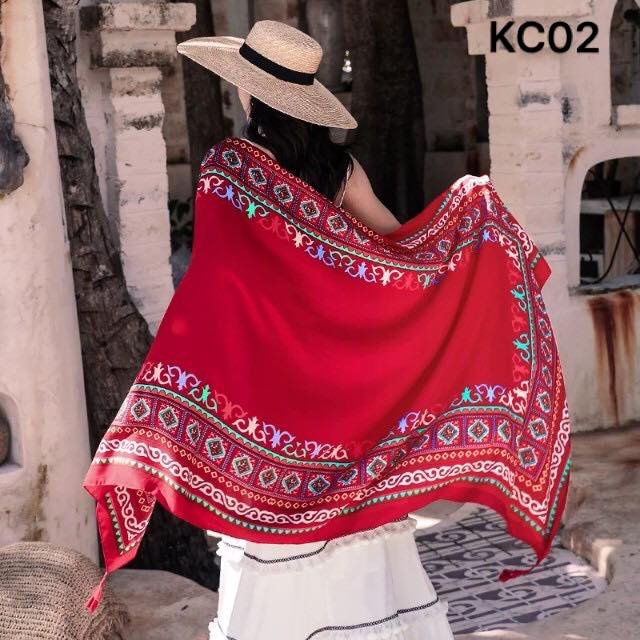 ( Hàng loại 1 ) Khăn Choàng Boho Đi Biển họa tiết