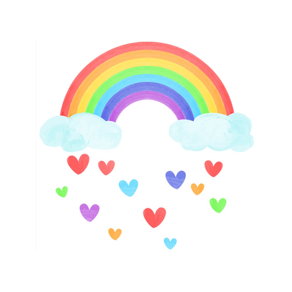 Miếng Dán Tường Trang Trí Hình Cầu Vồng Dạ Quang Tự Dính