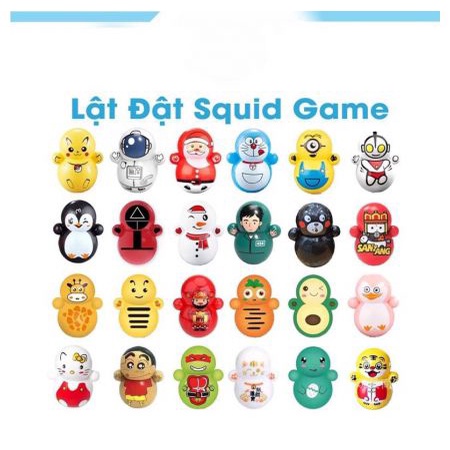 Lật đật mini đồ chơi dễ thương squid game, doremon, minion,pikachu, ông già noel, nhiều hình ngộ nghĩnh