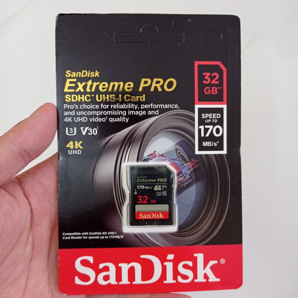 Thẻ Nhớ SD Extreme Pro upto 170MB/sO  16gb 32gb 64gb 128gb Tốc Độ Cao Dùng Cho Máy Ảnh Máy Quay Canon Nikon Sony Fujifi | BigBuy360 - bigbuy360.vn