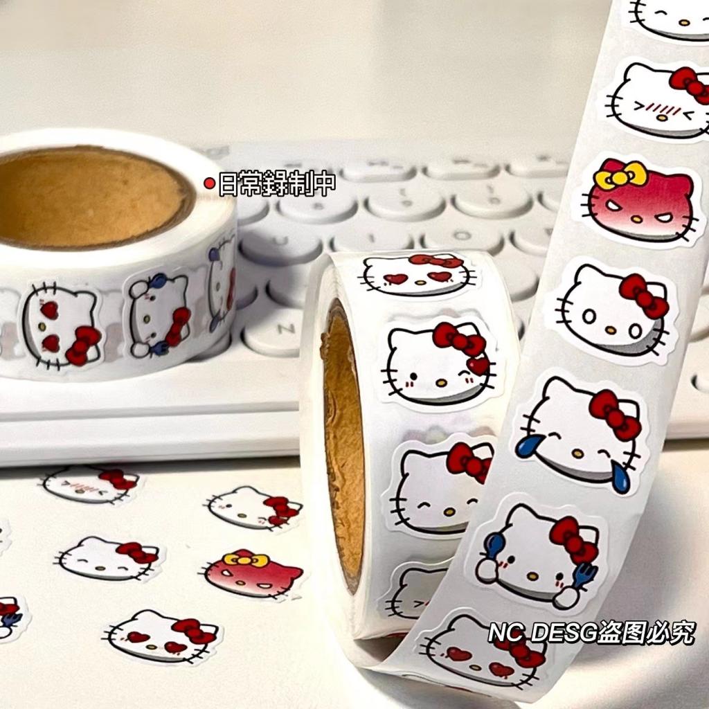 Bộ 500 Miếng Dán Trang Trí Mũ Bảo Hiểm / Ly Nước Hình Mèo Kitty / Biểu Tượng Cảm