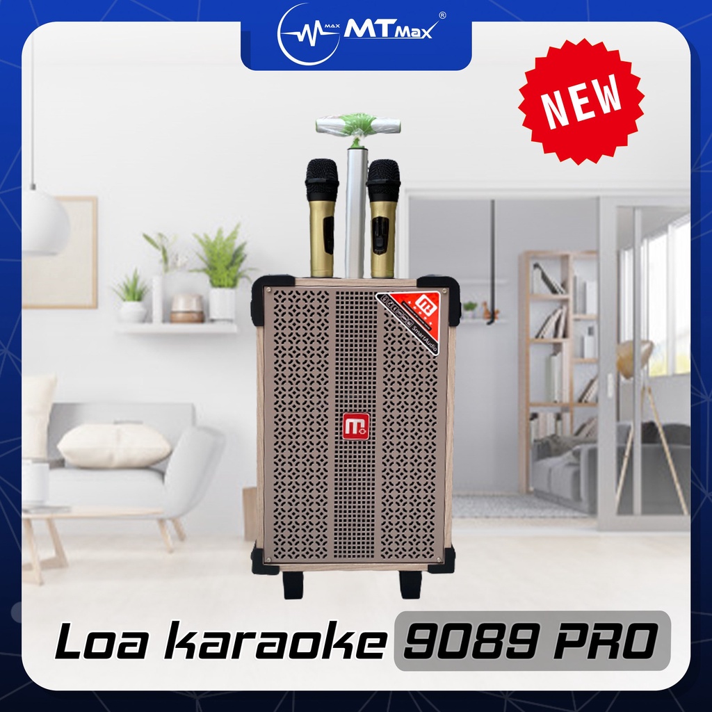 Loa kéo karaoke xách tay 9089 PRO bass 20 nhỏ gọn âm thanh lớn kèm 2 micro không dây tiện lợi thiết kế sang trọng bh 12t