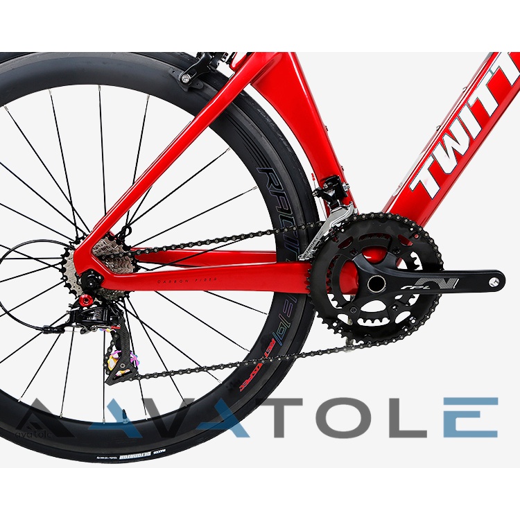 Xe đạp đua 2022 Twitter R5, khung sườn Carbon size 46/48, Bộ truyền động Retrospec 22s, Phanh V Tektro, màu đen dương