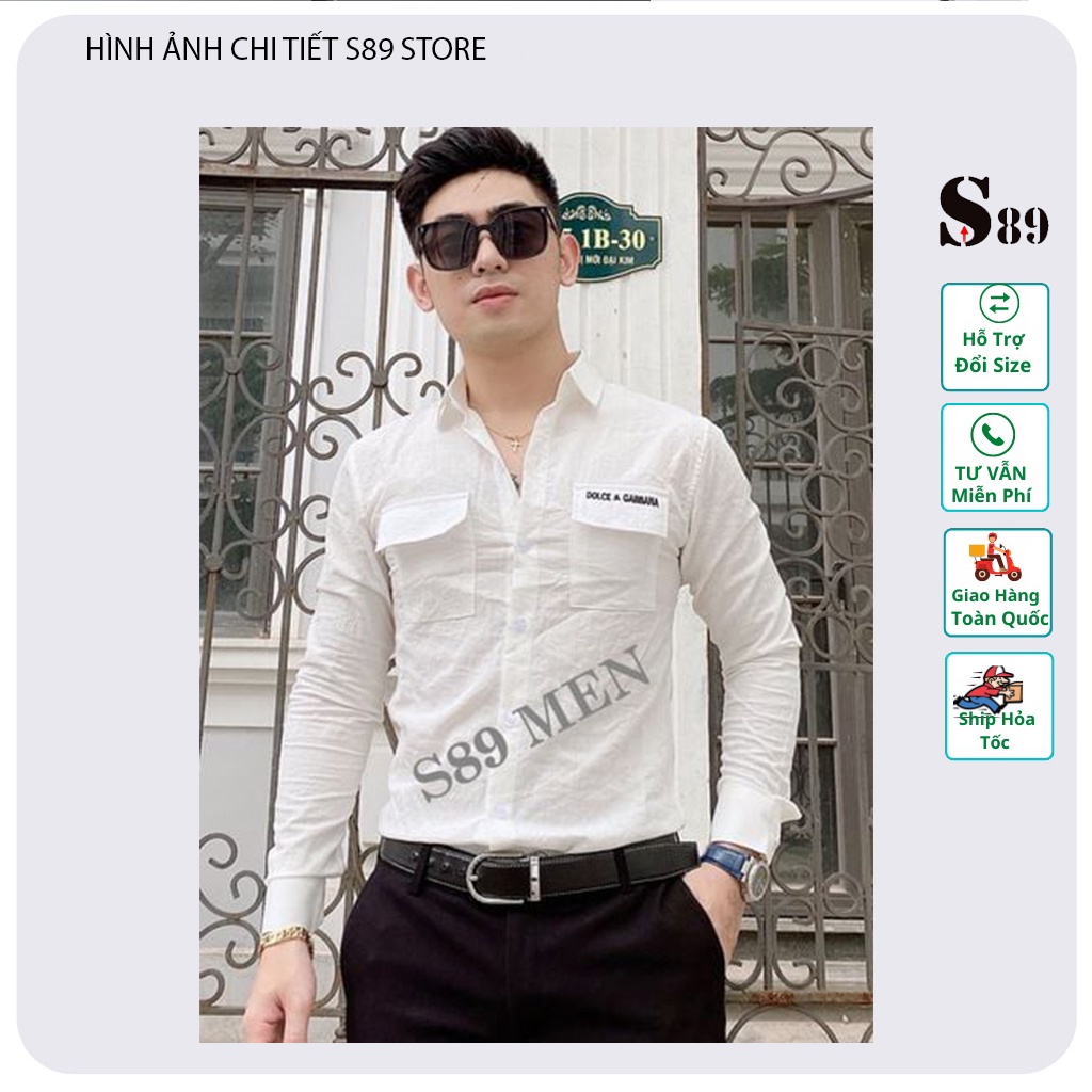 Áo sơ mi đũi nam dài tay form sllim fit Hàn Quốc vải dày dặn 3 màu đen , trắng , nâu