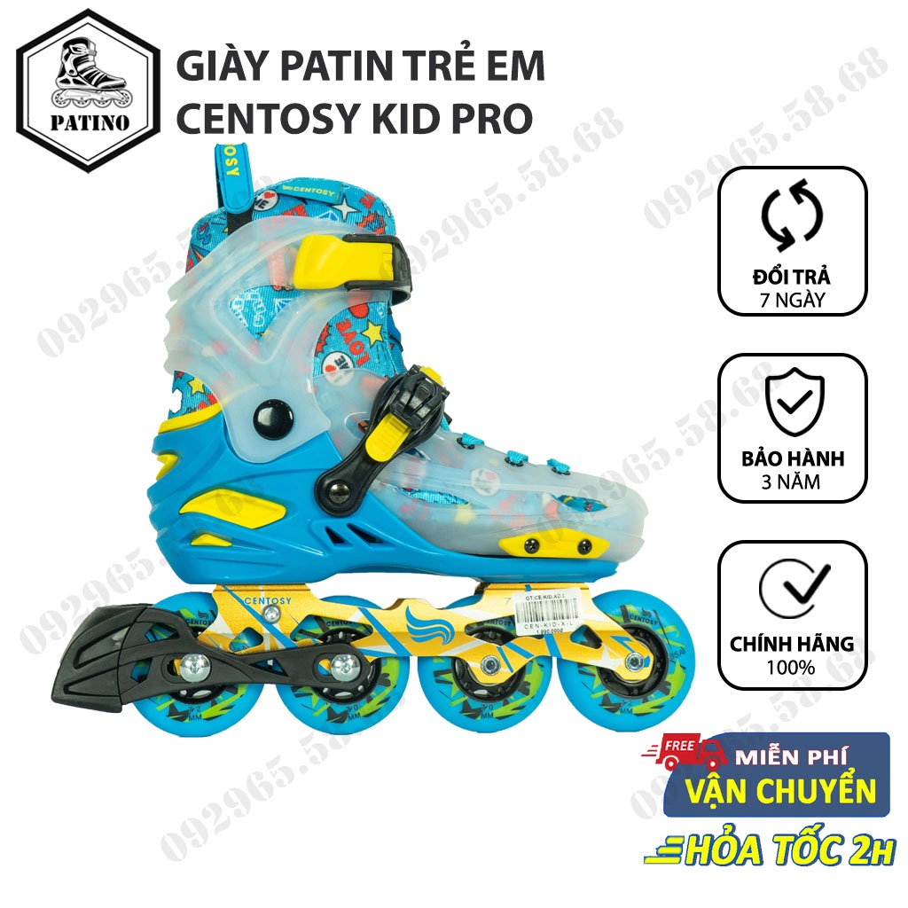 Giày patin trẻ em Centosy Kid Pro chính hãng, có chức năng khóa bánh - PATINO