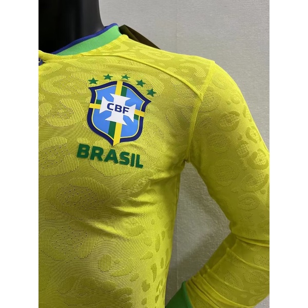 Áo Bóng Đá Dài Tay Đội Tuyển Brazil Mùa Giải 22-23 Size S-XXL