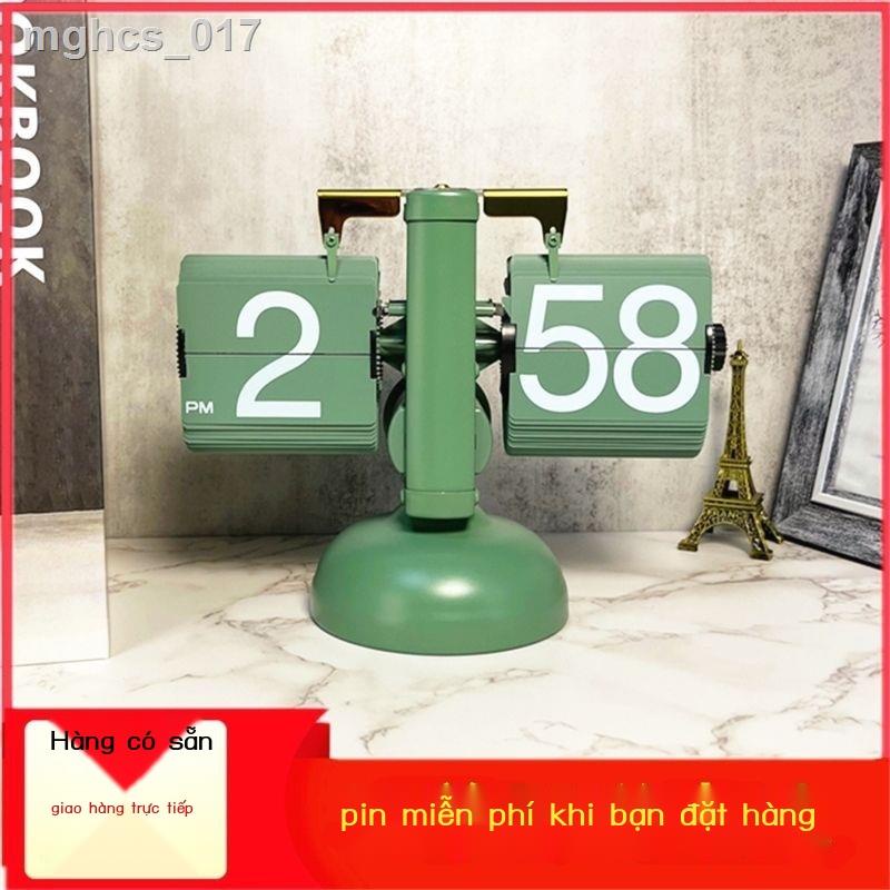 ◎ Miêu khắc lật trang đồng hồ tự động cổ điển đồng hồ cơ trang trí sáng tạo đồng hồ để bàn đồng hồ phòng khách đồng hồ đ