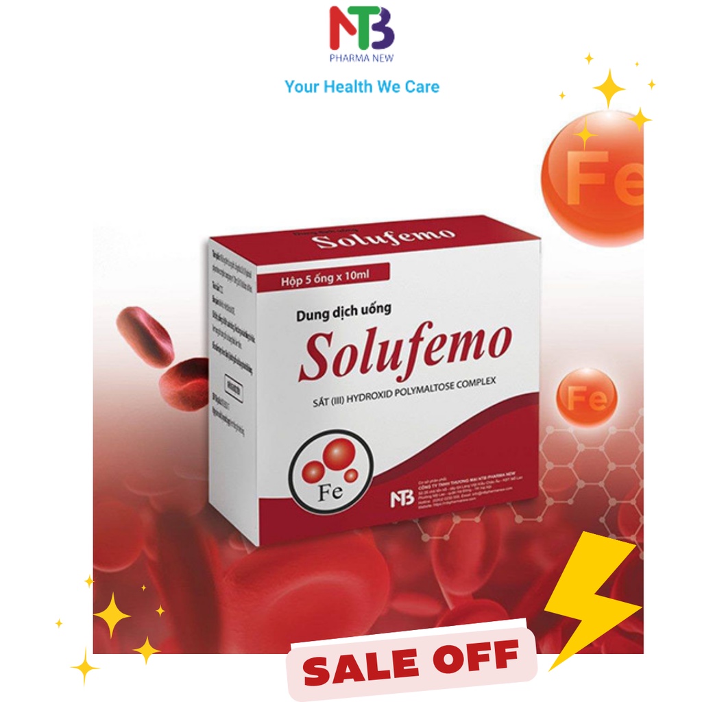 Sắt Nước SOLUFEMO - Bổ Sung Sắt Cho Phụ Nữ Mang Thai, Sau Sinh, Người Thiếu Sắt