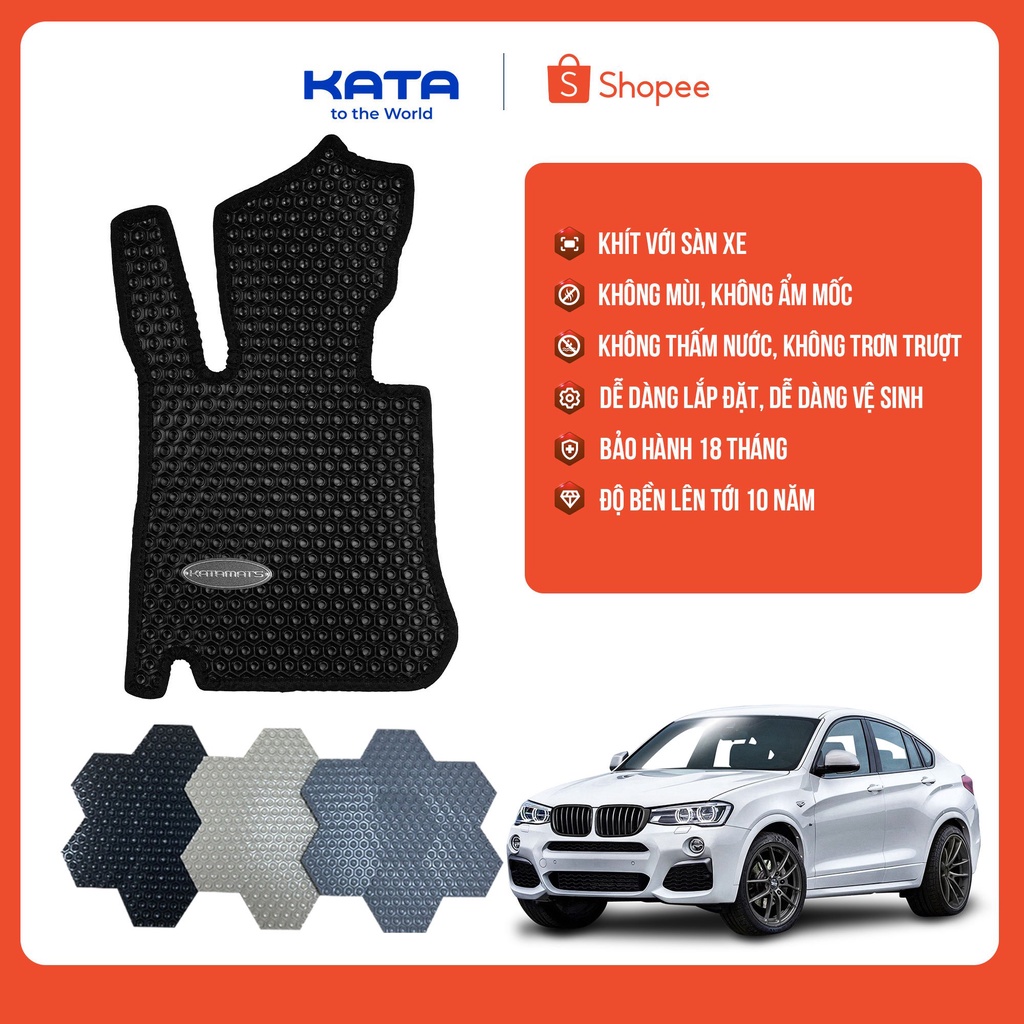 Thảm lót sàn ô tô KATA cho xe Mitsubishi Outlander 7 chỗ (2012-2022) - Khít với sàn xe, Chống trơn, Không mùi, Không ẩm