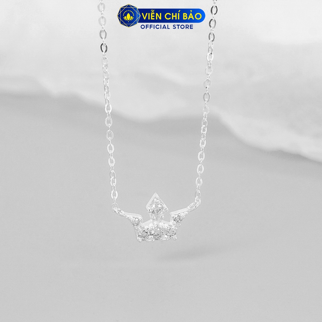 Dây chuyền bạc nữ Vương miện đính đá chất liệu bạc 925 thời trang phụ kiện trang sức nữ Viễn Chí Bảo D400608