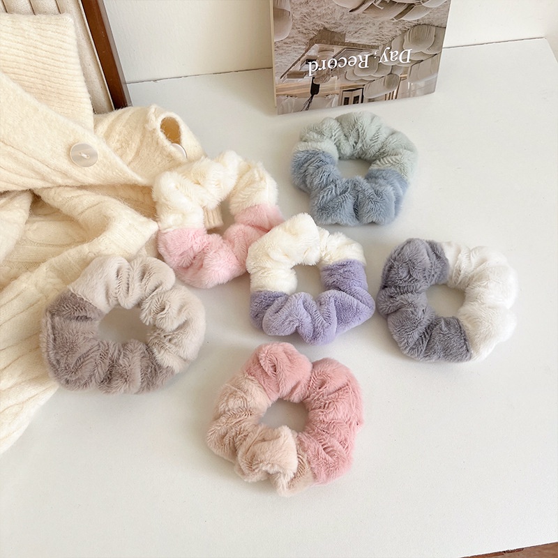Dây Cột Tóc Lông Nhung Nhiều Màu Đơn Giản Thời Trang Cho Nữ