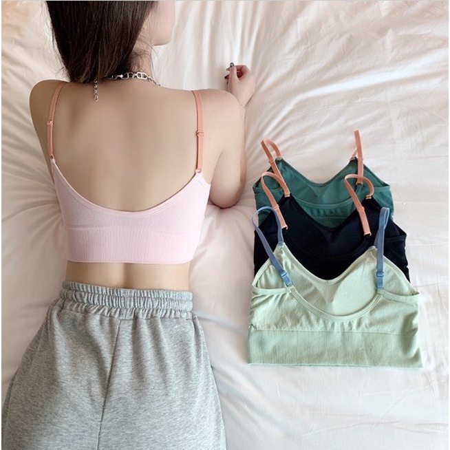 Áo BRA Cotton hai dây dáng ngắn khoẻ khoắn năng động nhiều màu đẹp BRA05