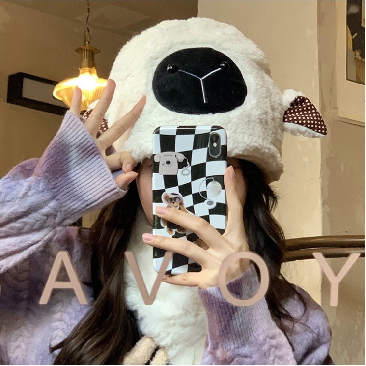Nón lông cute tai cừu đeo trùm tai êm ái giữ ấm đi chơi đi học đẹp xinh giá rẻ thời trang nữ dễ thương