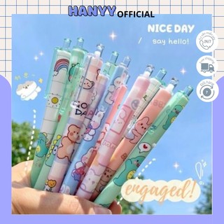 Bút bi Gel bấm ngòi 0.5mm hình hoạt hình cute dễ thương đáng yêu mực đen