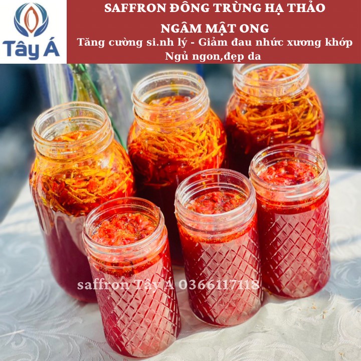 Saffron đông trùng hạ thảo ngâm mật ong